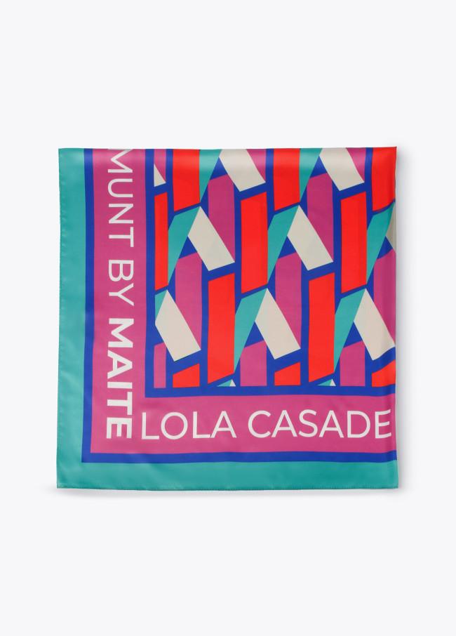 lola casademunt Pañuelo satinado estampado geométrico Último día