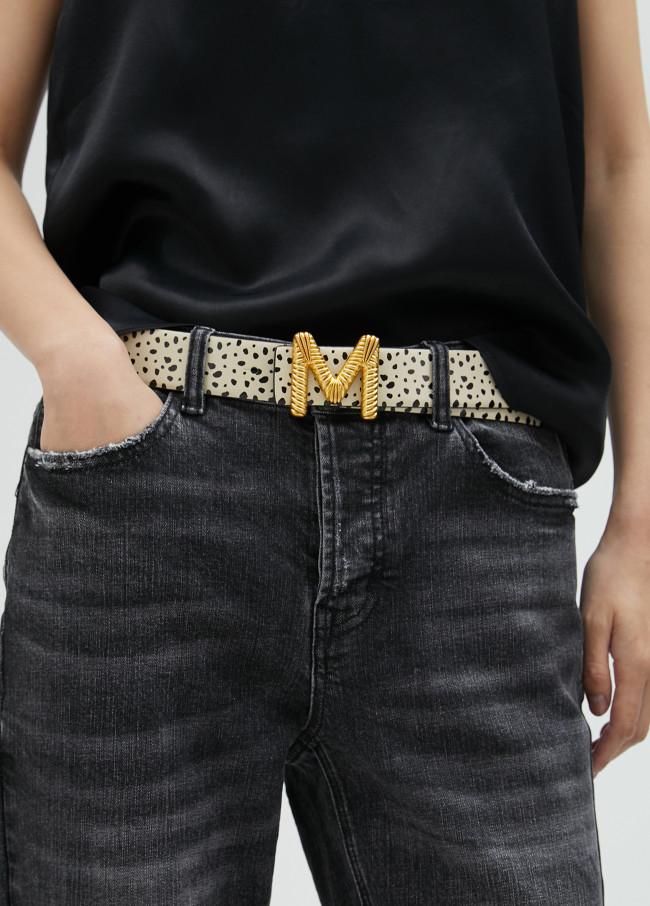 lola casademunt Cinturón reversible estampado dálmata Última moda