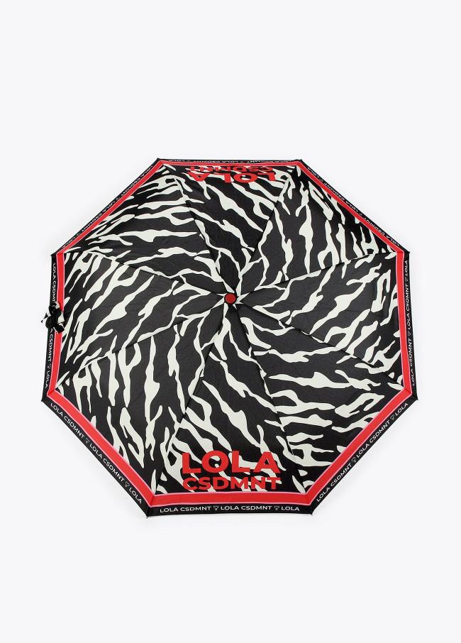 lola casademunt Paraguas pequeño automático print cebra