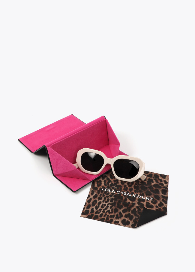 lola casademunt Gafa hexagonal detalle animal print Rebajas baratas