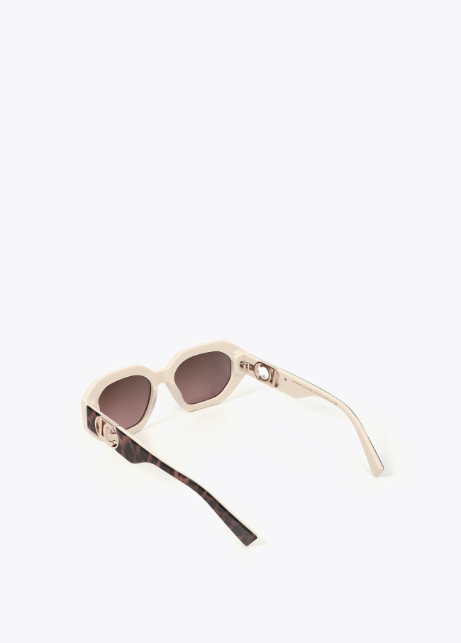 lola casademunt Gafa hexagonal detalle animal print Rebajas baratas