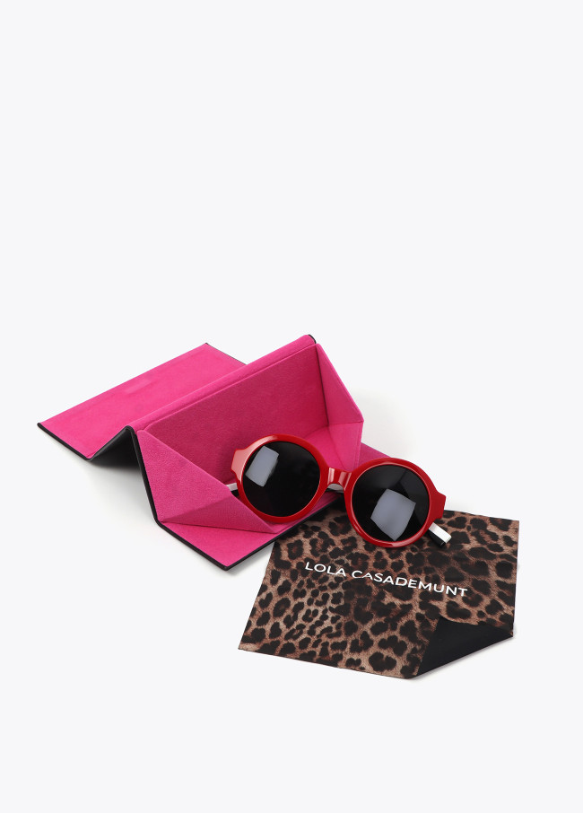 lola casademunt Gafa redonda combinada en color rojo Descuento