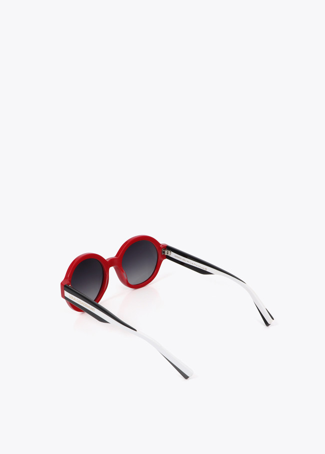 lola casademunt Gafa redonda combinada en color rojo Descuento