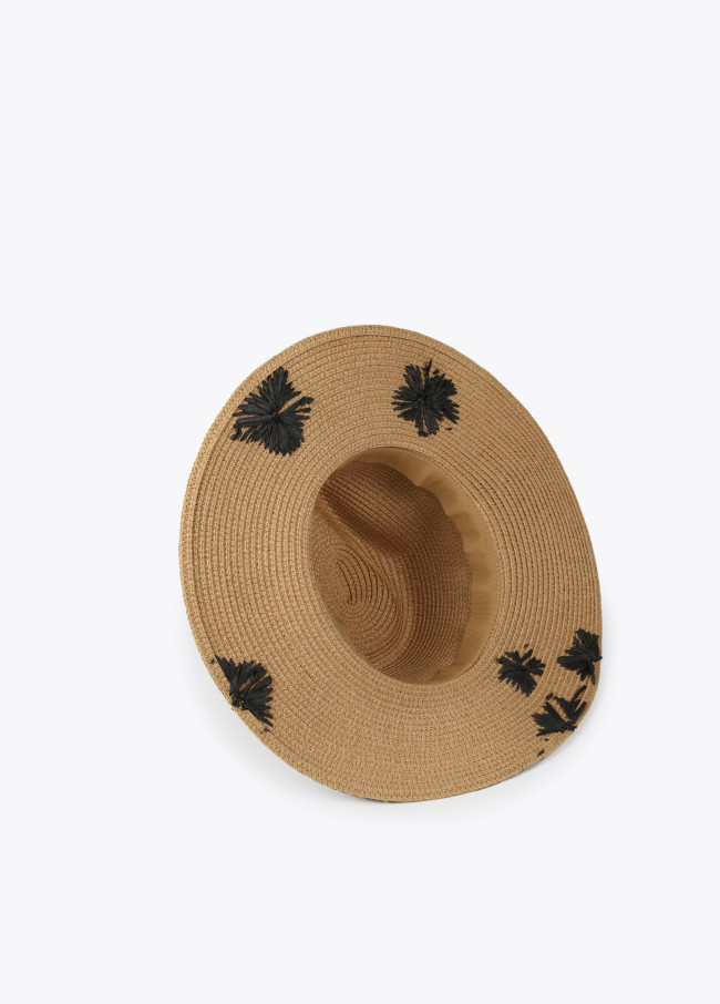 lola casademunt Sombrero ala ancha flores bordadas Promoción por tiempo limitado