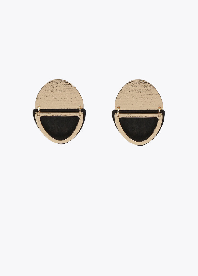lola casademunt Pendientes doble pieza metal