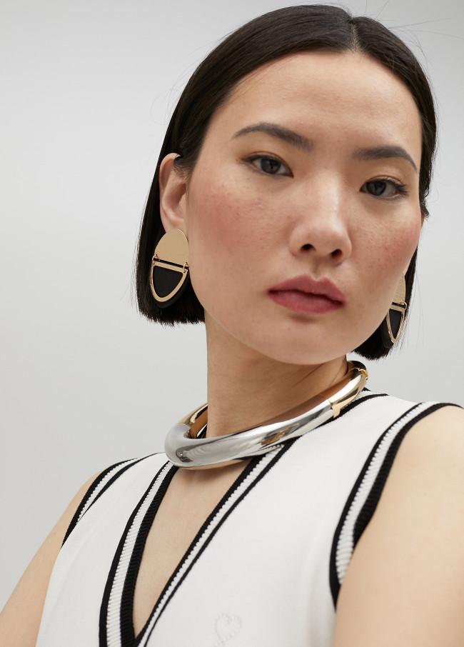 lola casademunt Pendientes doble pieza metal Ahorra y exporta