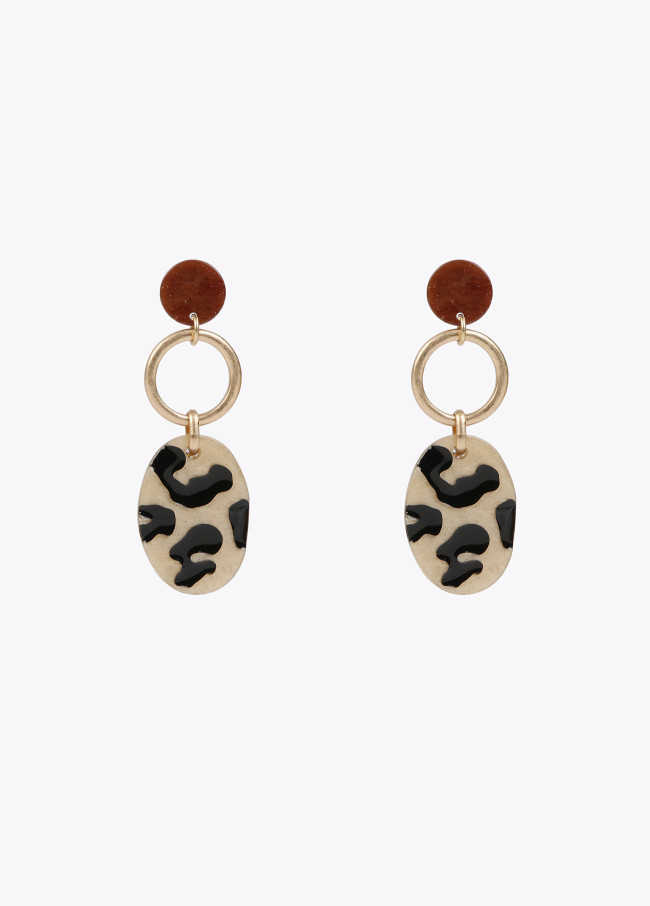 lola casademunt Pendientes con pieza estampada
