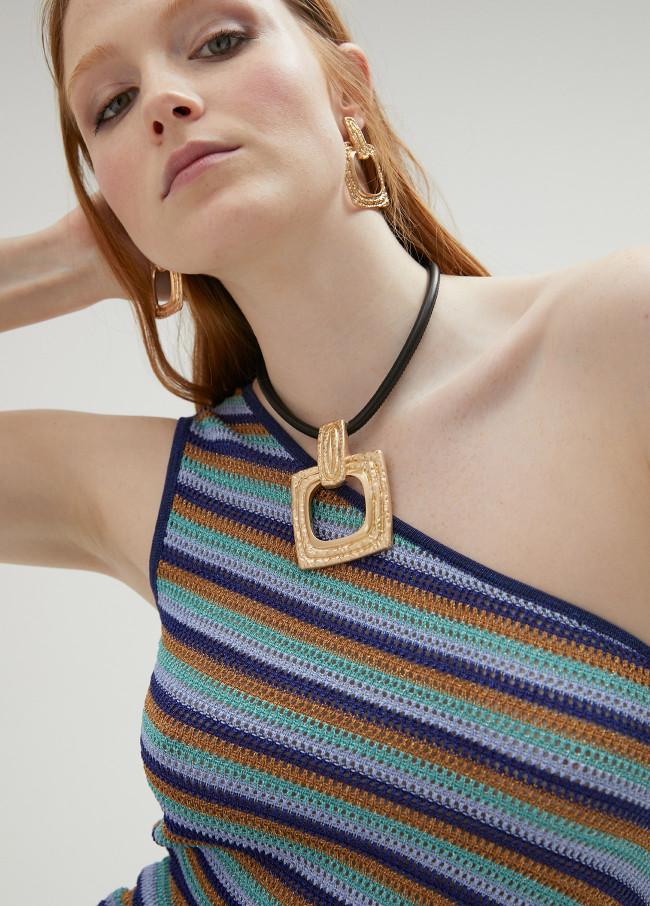 lola casademunt Collar con cuadrado textura Descuento por venta flash