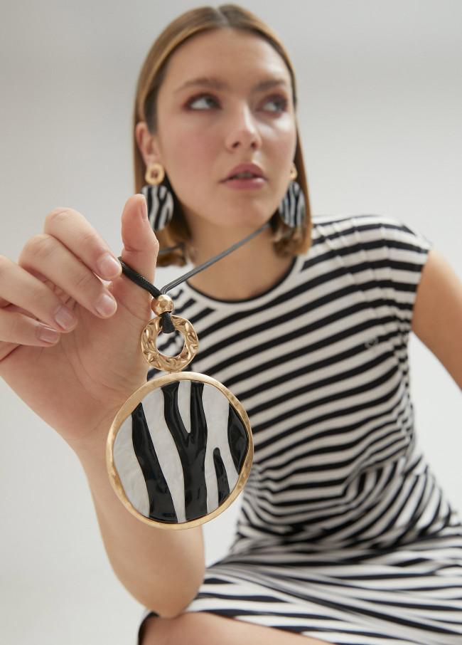 lola casademunt Collar pieza animal print zebra