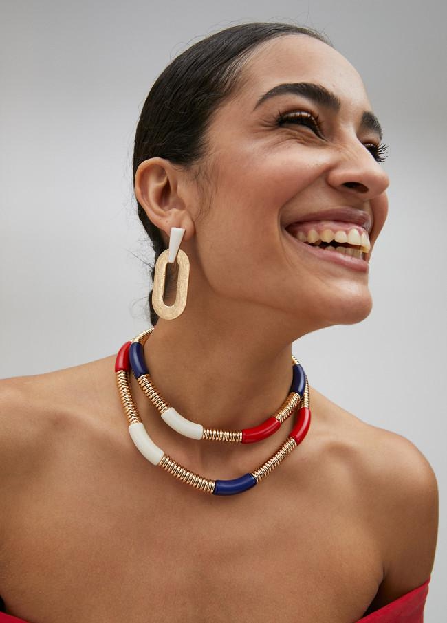 lola casademunt Collar doble con piezas acrílicas 2025