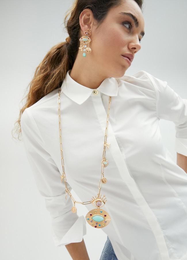 lola casademunt Collar con ojo joya y charms Ofertas