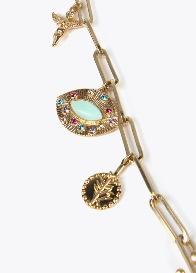 lola casademunt Collar con ojo joya y charms Ofertas