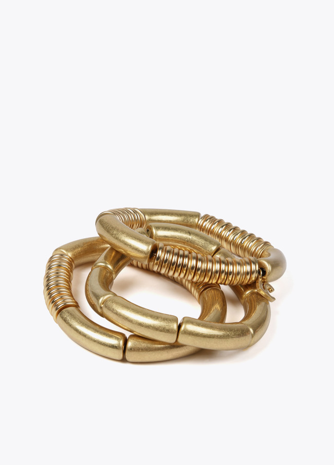 lola casademunt Pack pulseras elásticas oro mate