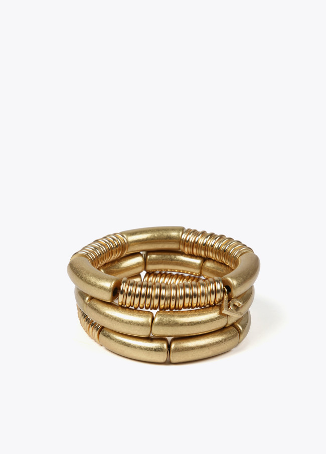 lola casademunt Pack pulseras elásticas oro mate Rebajas de fábrica