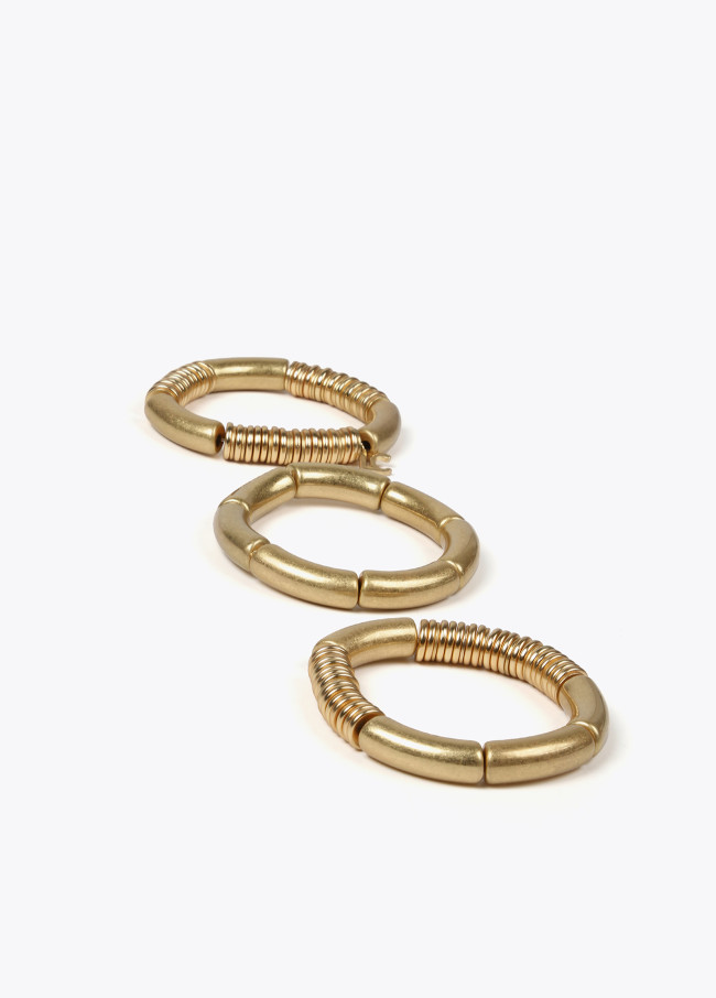 lola casademunt Pack pulseras elásticas oro mate Rebajas de fábrica