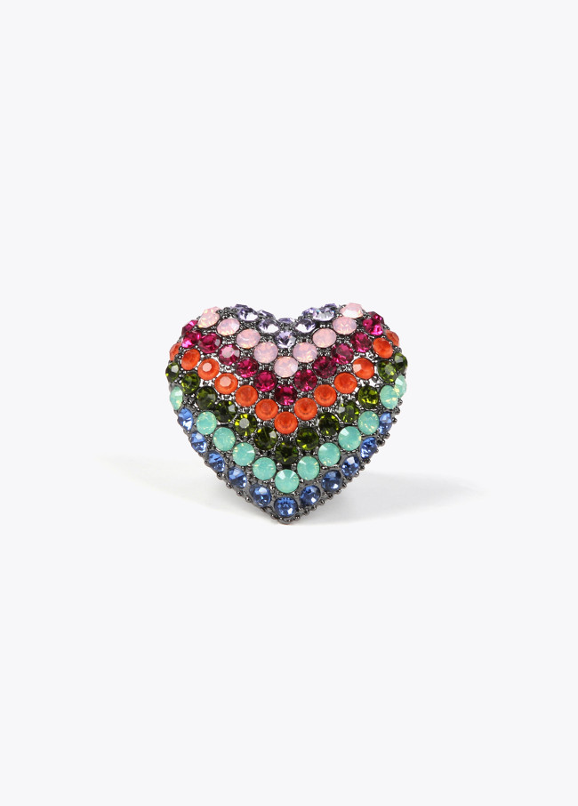 lola casademunt Anillo maxi corazón arcoíris