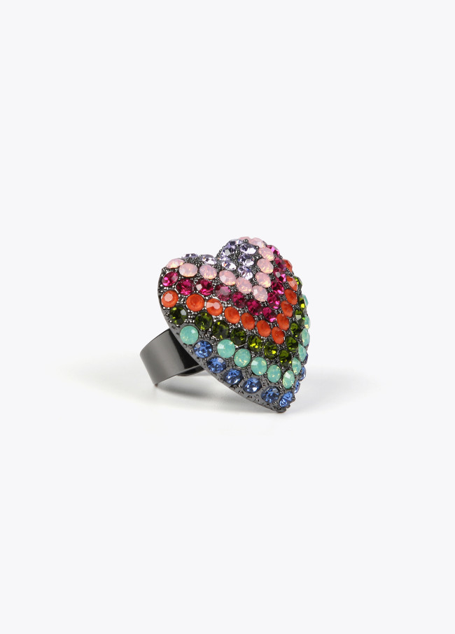 lola casademunt Anillo maxi corazón arcoíris Rebajas online