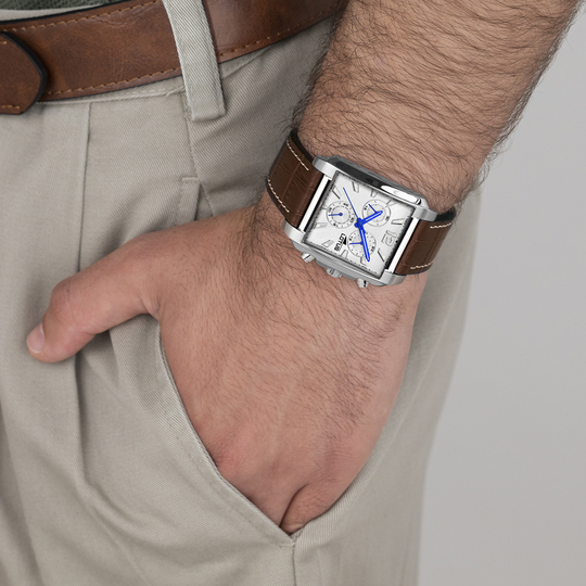 lotus RELOJ LOTUS SQUARE SERIES 18851/1 PLATEADO CORREA DE CUERO HOMBRE Superdescuento