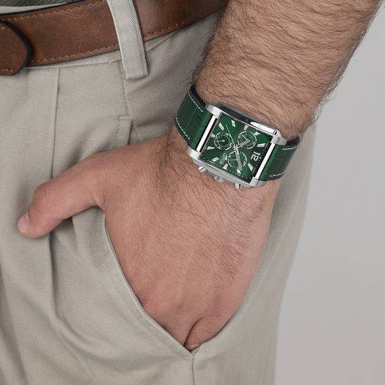 lotus RELOJ LOTUS SQUARE SERIES 18851/3 VERDE CORREA DE CUERO HOMBRE Liquidación