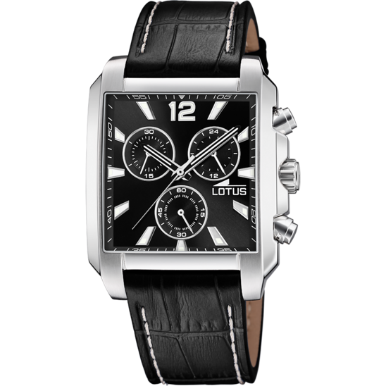 lotus RELOJ LOTUS SQUARE SERIES 18851/4 NEGRO CORREA DE CUERO HOMBRE Envío internacional gratuito