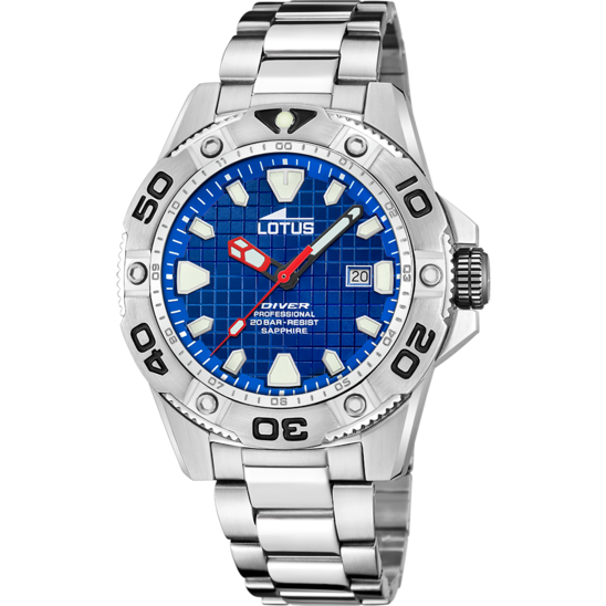 lotus RELOJ LOTUS DIVER 18929/B AZUL CORREA DE ACERO INOXIDABLE 316L HOMBRE Devoluciones gratuitas