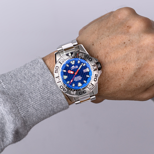 lotus RELOJ LOTUS DIVER 18929/B AZUL CORREA DE ACERO INOXIDABLE 316L HOMBRE Devoluciones gratuitas