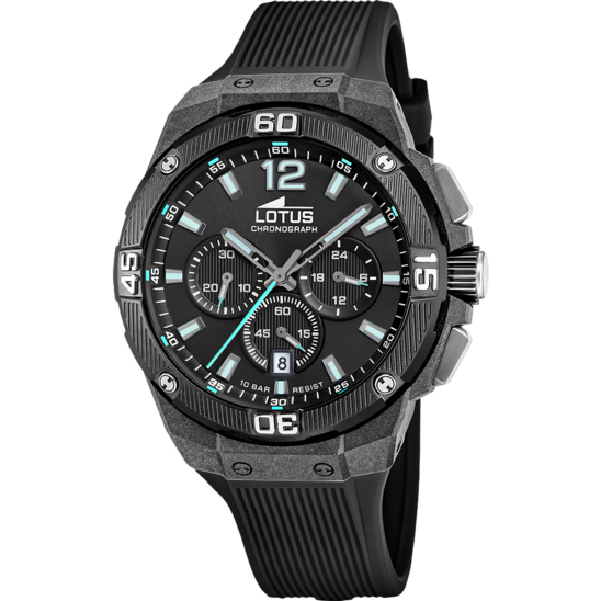 lotus RELOJ LOTUS CHRONO 18975/3 NEGRO CORREA DE CAUCHO HOMBRE Envío internacional gratuito
