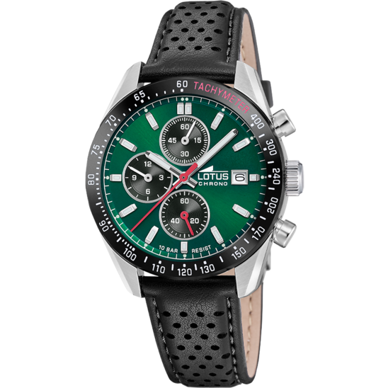lotus RELOJ LOTUS CHRONO 18995/6 VERDE CORREA DE PIEL HOMBRE Venta caliente