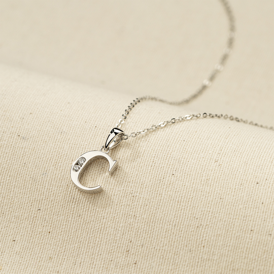 lotus COLLAR LETRA C LOTUS SILVER TRENDY LP3054-1/C PLATA MUJER Venta caliente