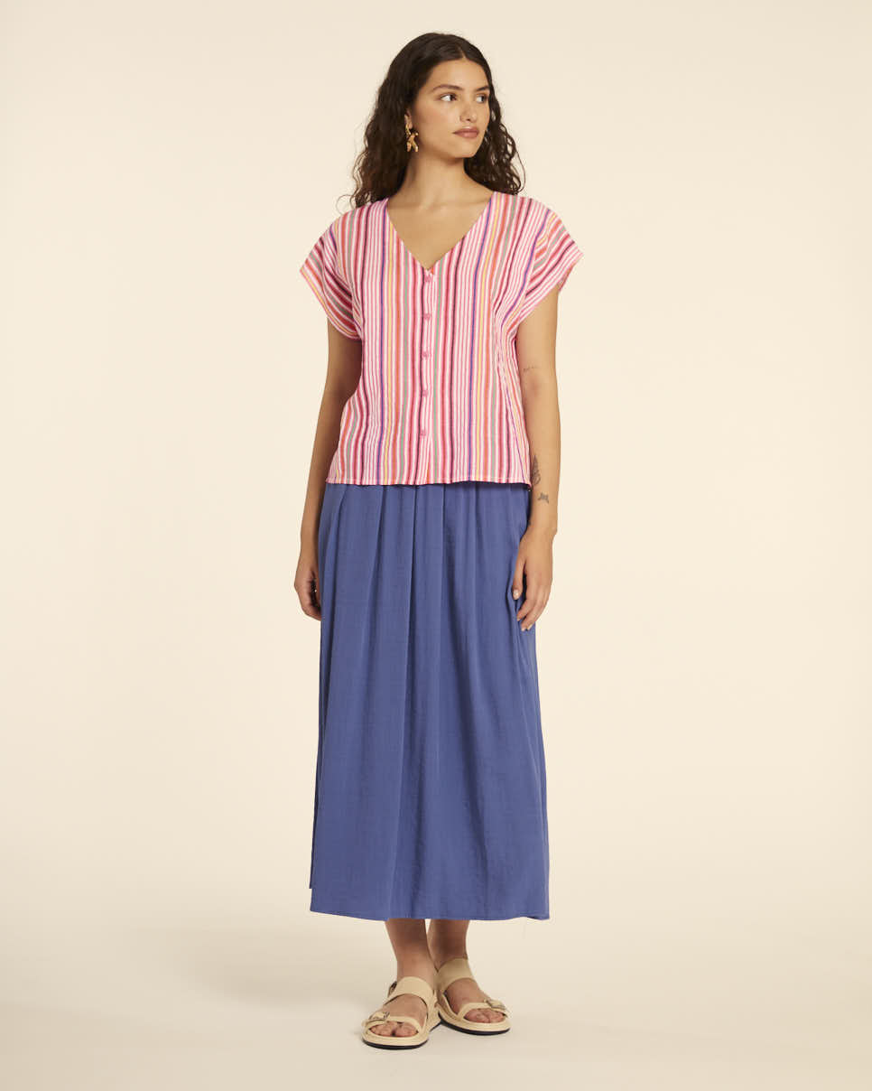 pepaloves BLUSA CUELLO DE PICO RAYAS PINK Mejor oferta