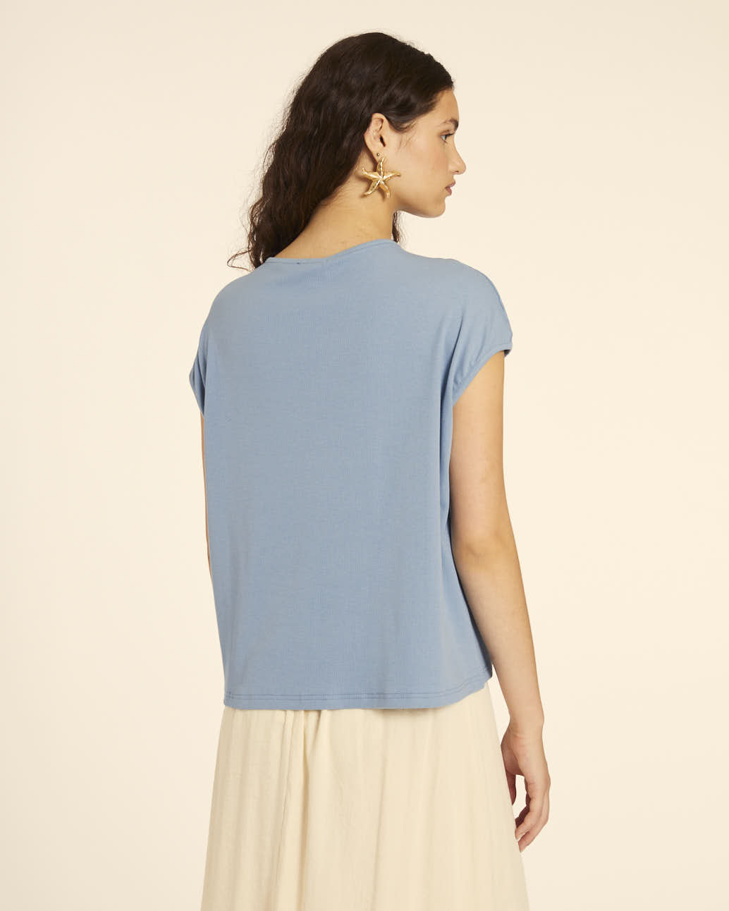 pepaloves CAMISETA AMPLIA CUELLO PICO AZUL Promoción por tiempo limitado