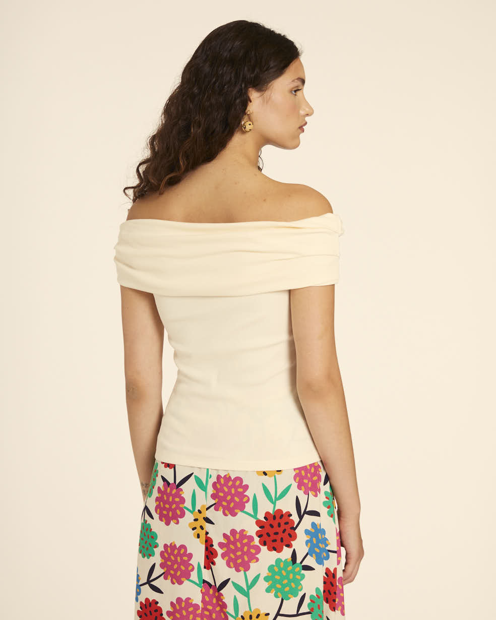 pepaloves TOP CUELLO BARDOT CREMA Solo hoy
