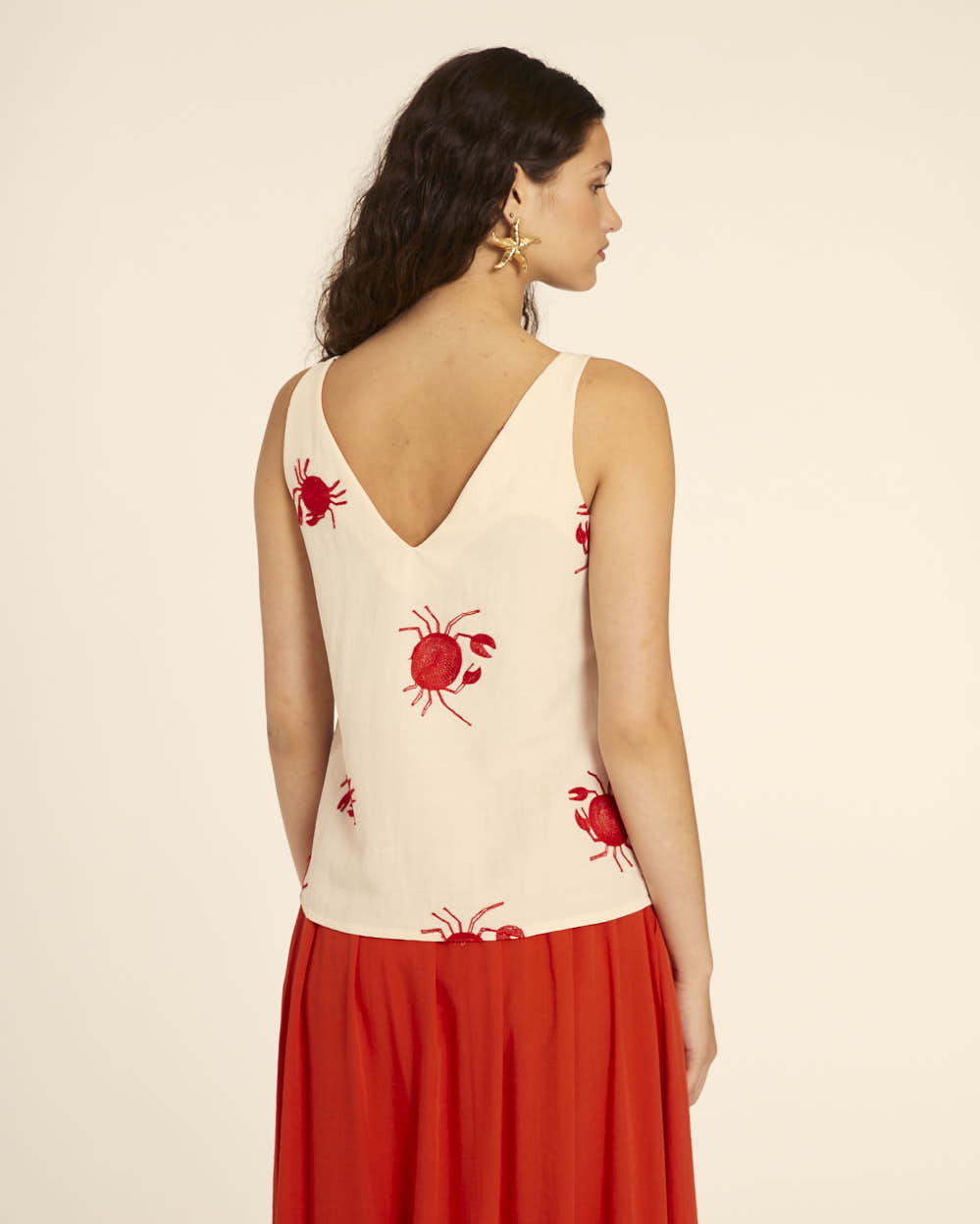 pepaloves TOP BORDADO CANGREJOS CREMA En oferta