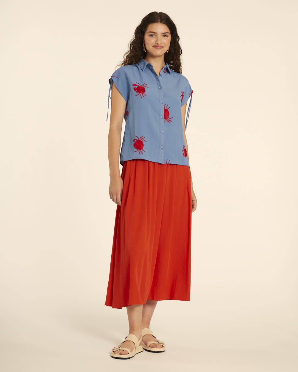 pepaloves CAMISA BORDADO CANGREJOS AZUL Oferta exclusiva