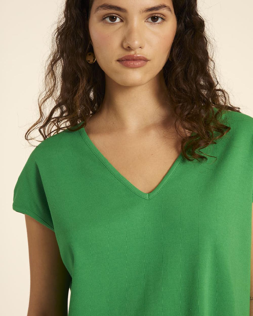 pepaloves CAMISETA AMPLIA CUELLO PICO VERDE Rebajas de fin de temporada