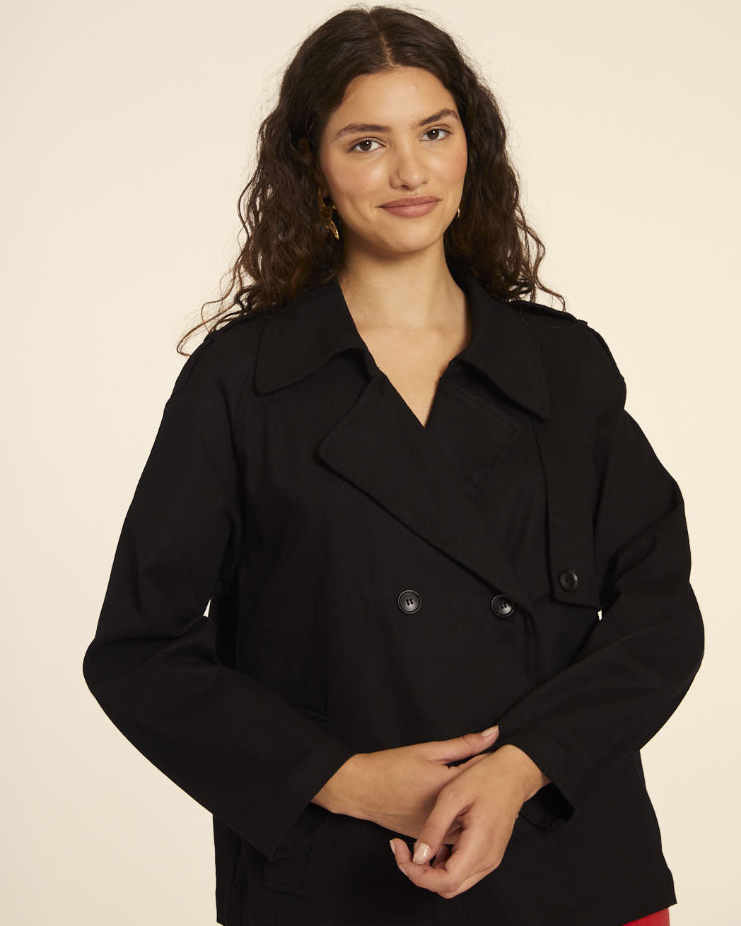 pepaloves TRENCH CORTO CANVAS NEGRO Ofertas