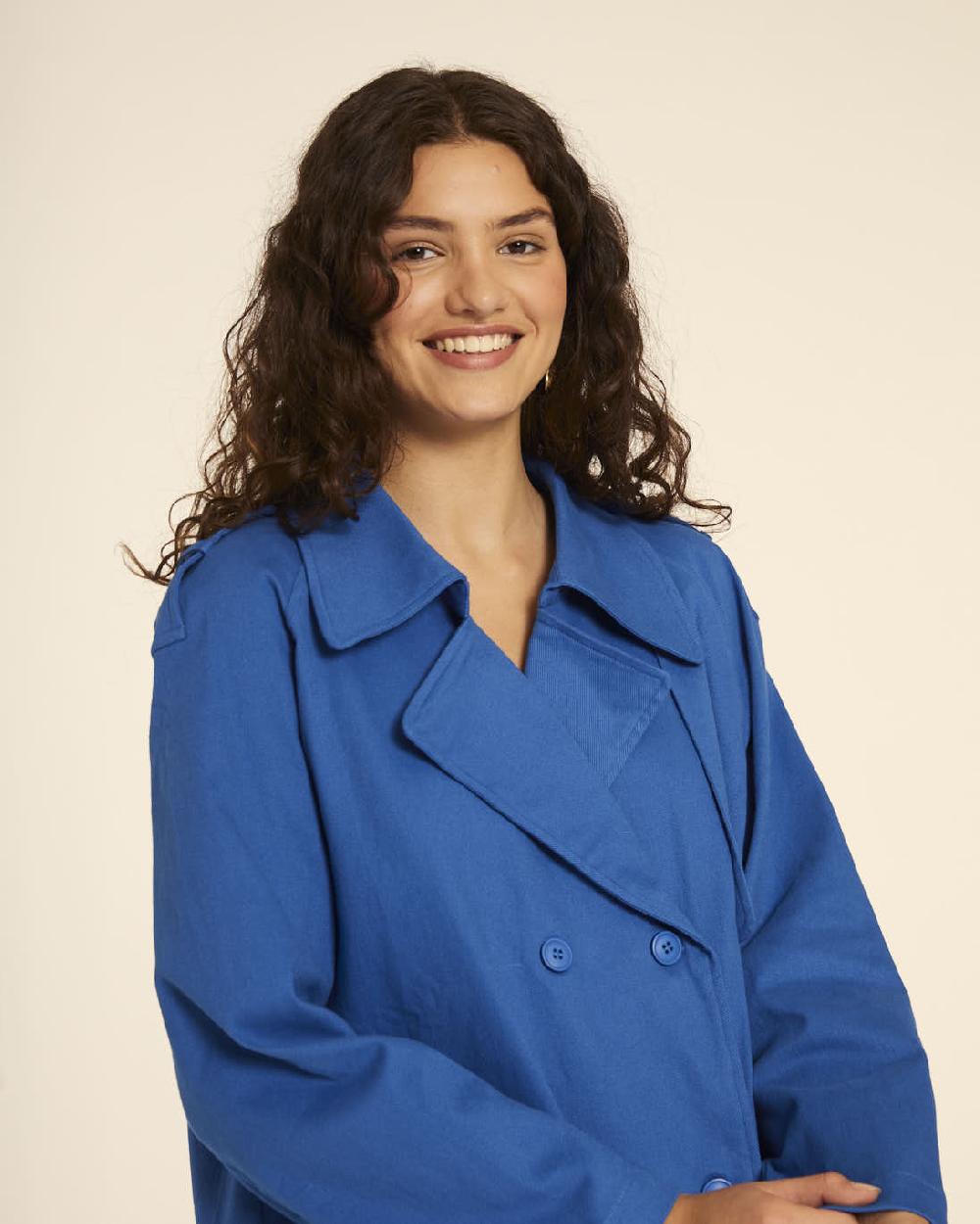 pepaloves TRENCH CORTO CANVAS AZUL Venta caliente