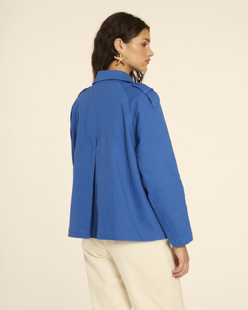 pepaloves TRENCH CORTO CANVAS AZUL Venta caliente