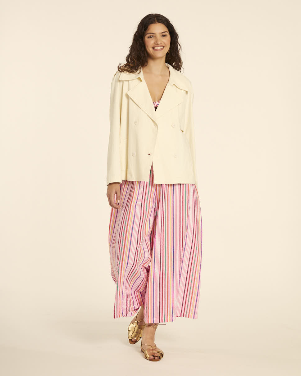 pepaloves TRENCH CORTO CANVAS CREMA En oferta