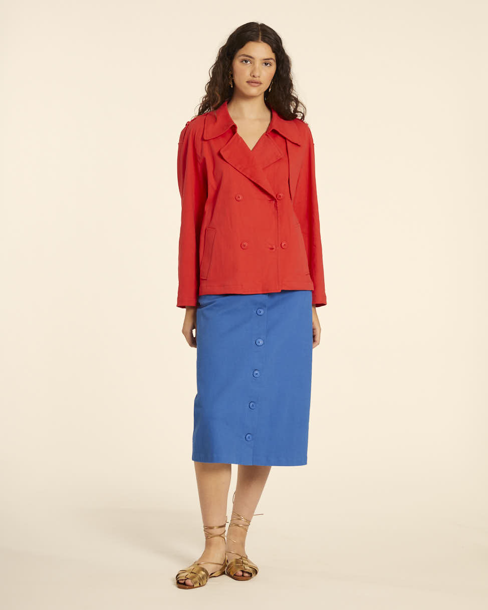 pepaloves TRENCH CORTO CANVAS ROJO Gran oferta