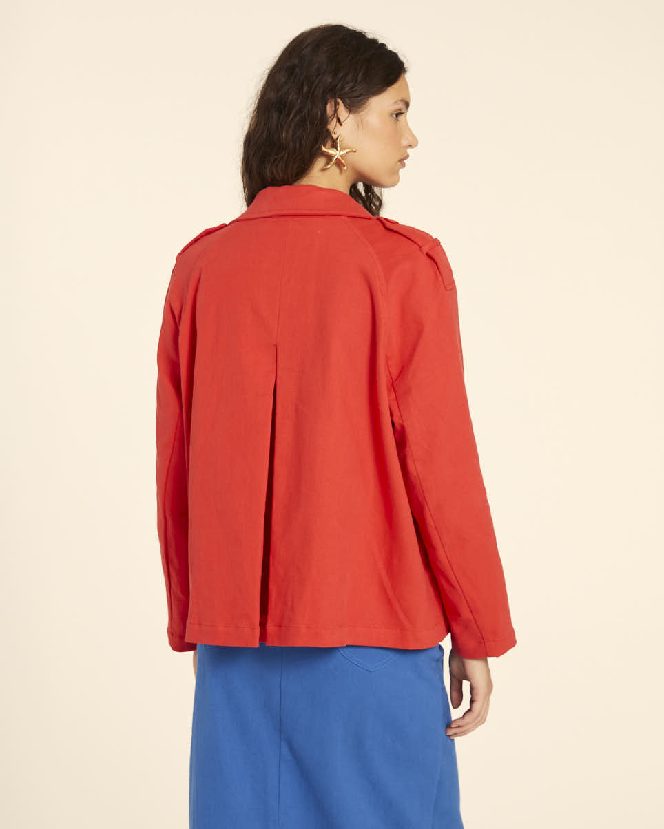 pepaloves TRENCH CORTO CANVAS ROJO Gran oferta