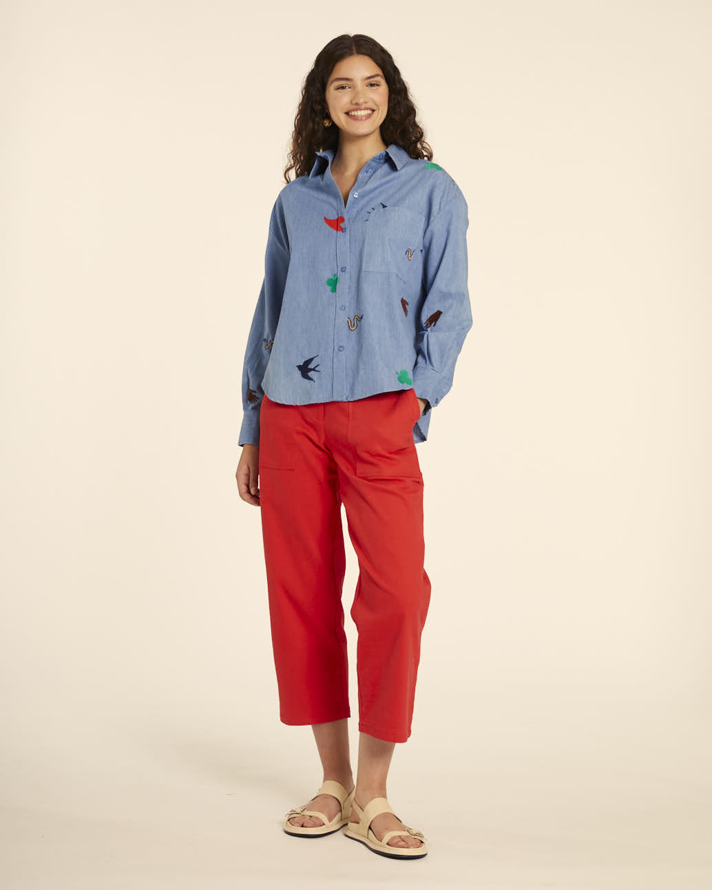 pepaloves CAMISA DENIM CON BORDADO Rebajas baratas