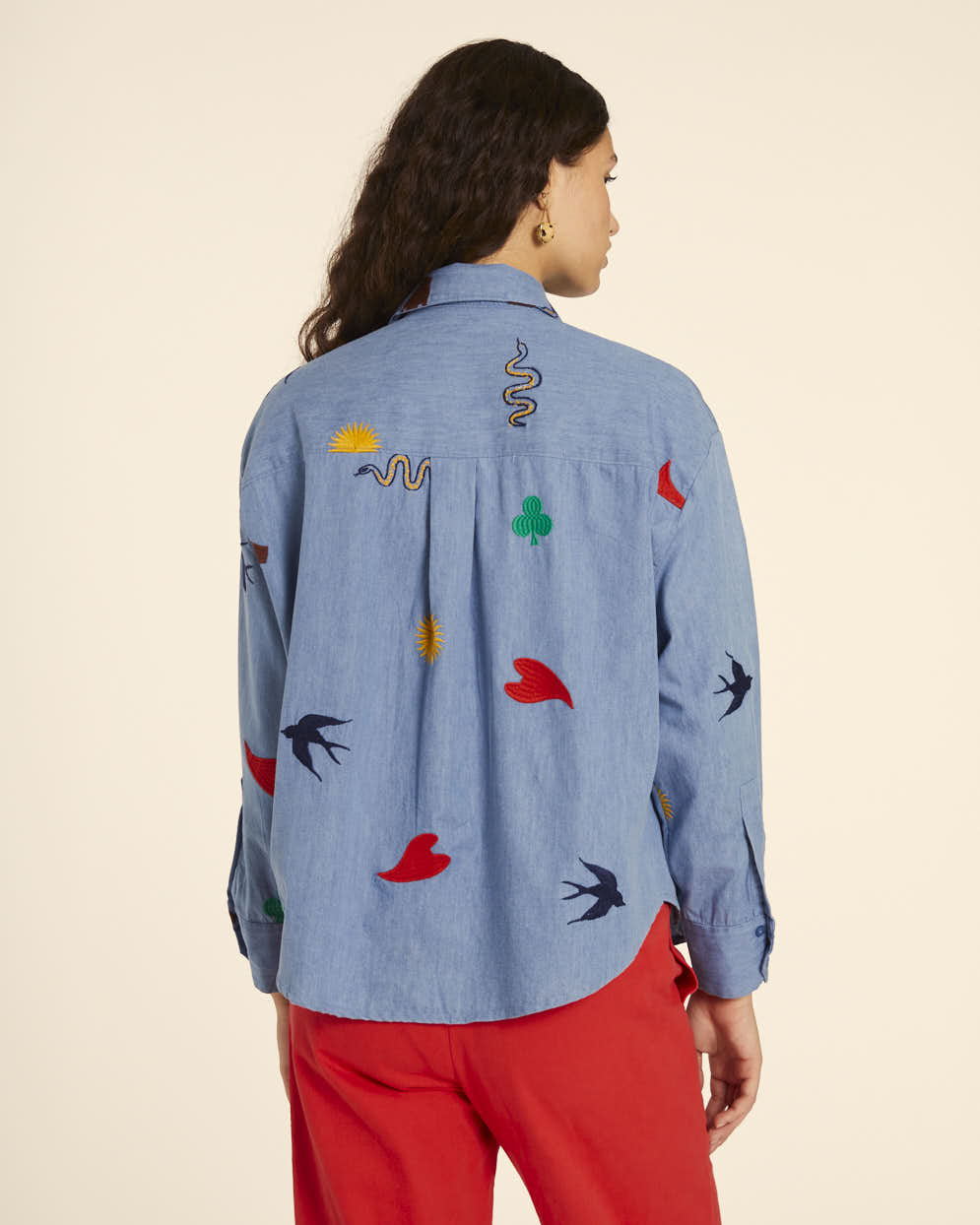 pepaloves CAMISA DENIM CON BORDADO Rebajas baratas