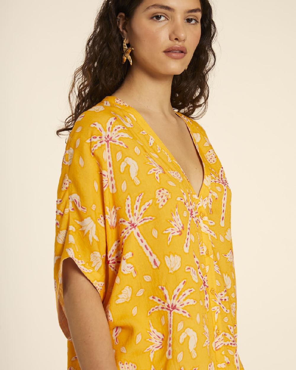 pepaloves CAMISA KIMONO CON BORDADO PALMERAS Los más vendidos