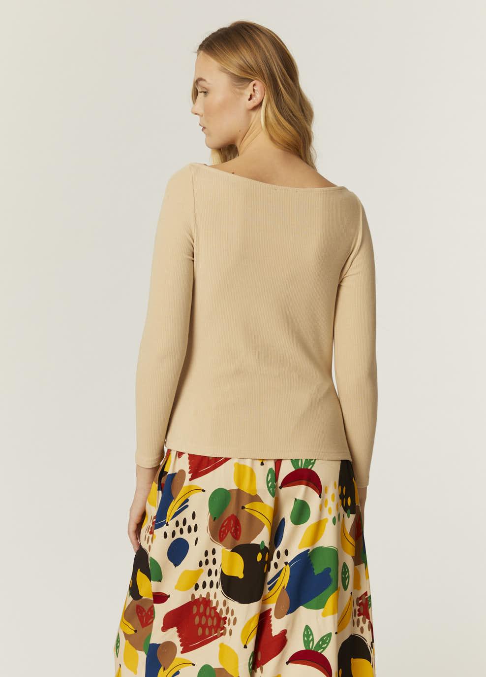 pepaloves TOP CANALE CUELLO BARCA BEIGE En oferta