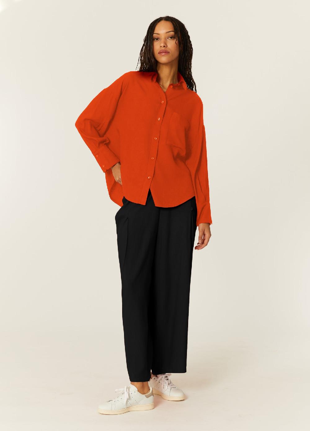 pepaloves CAMISA OVERSIZE ECOVERO ROJA En línea