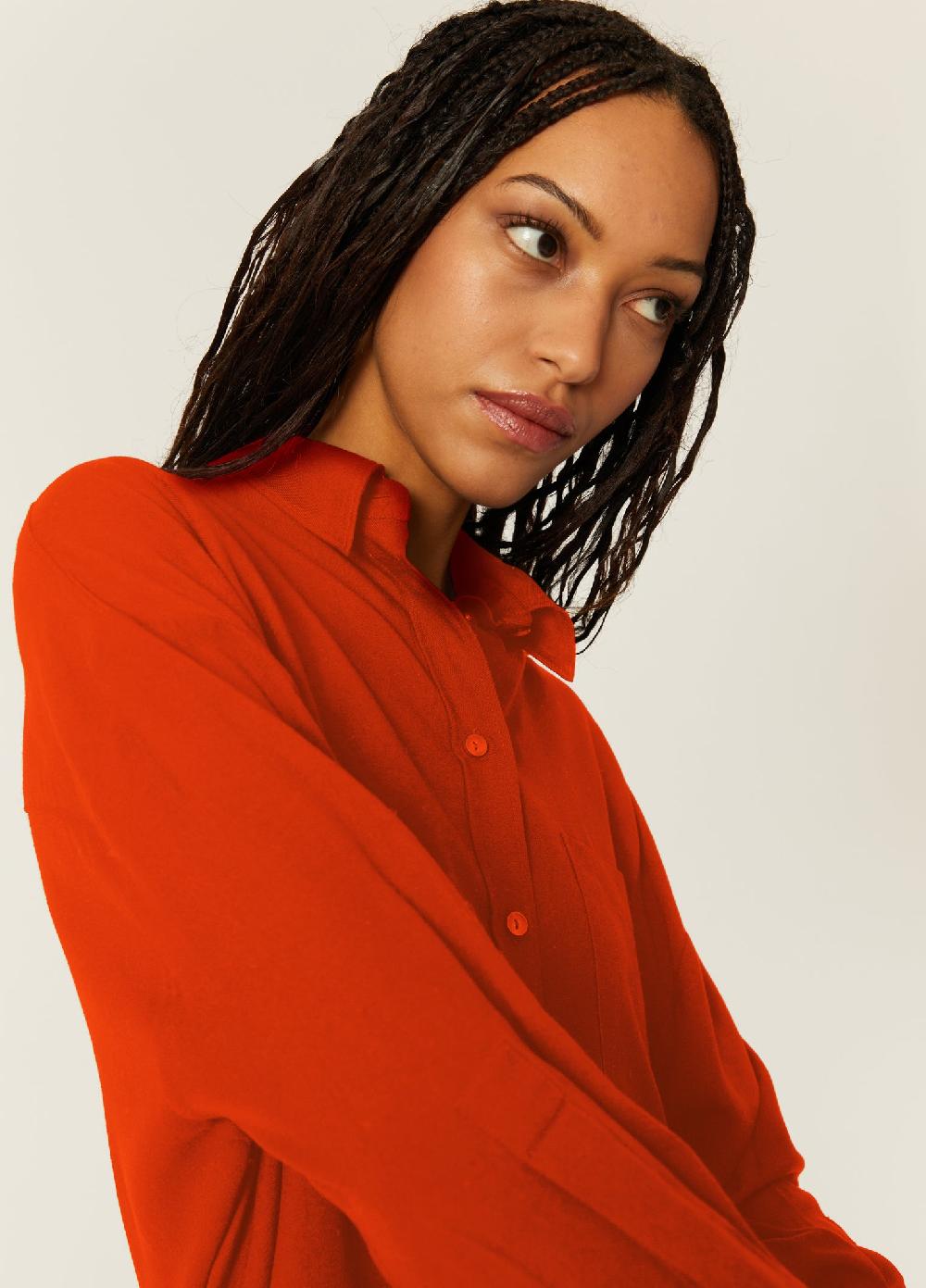 pepaloves CAMISA OVERSIZE ECOVERO ROJA En línea