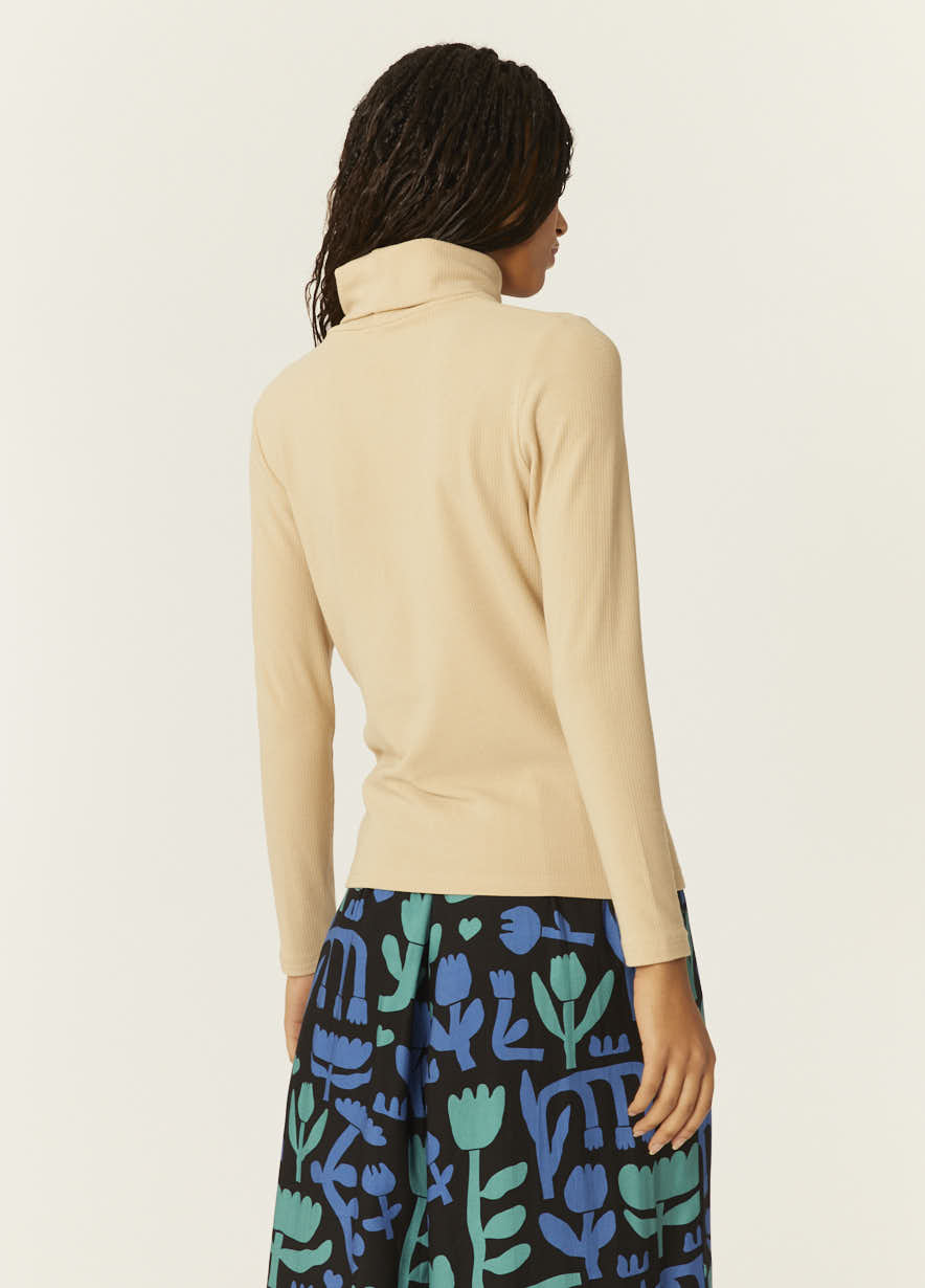 pepaloves TOP CANALE CUELLO ALTO BEIGE Rebajas online