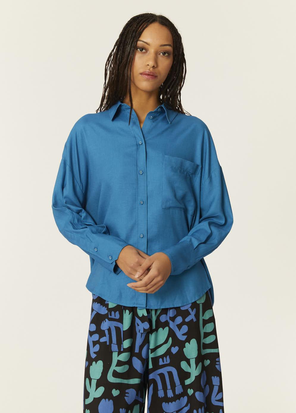 pepaloves CAMISA OVERSIZE ECOVERO AZUL Oferta especial