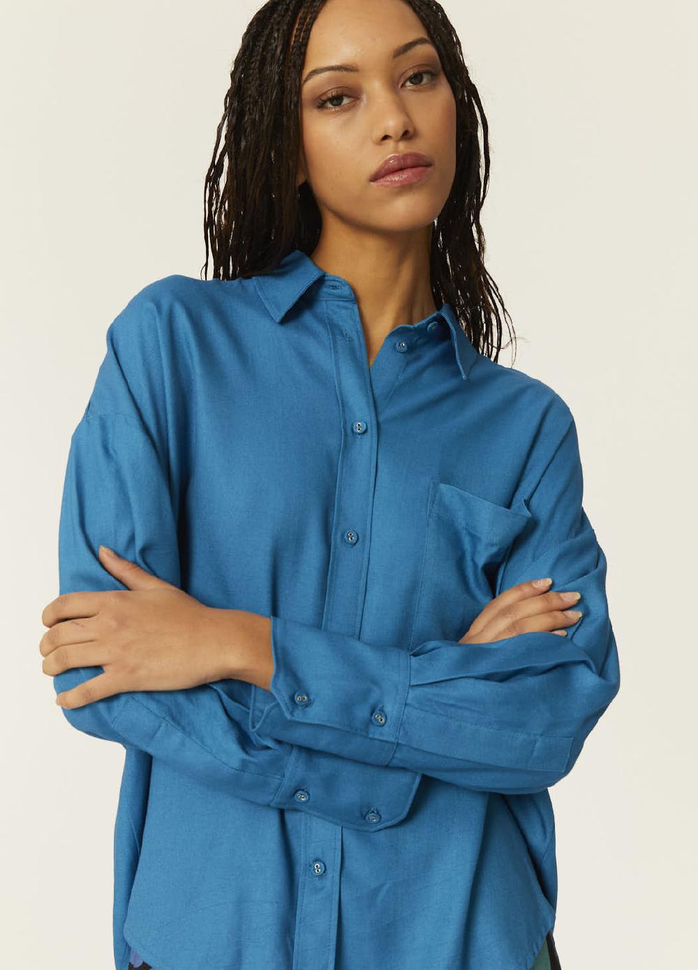 pepaloves CAMISA OVERSIZE ECOVERO AZUL Oferta especial